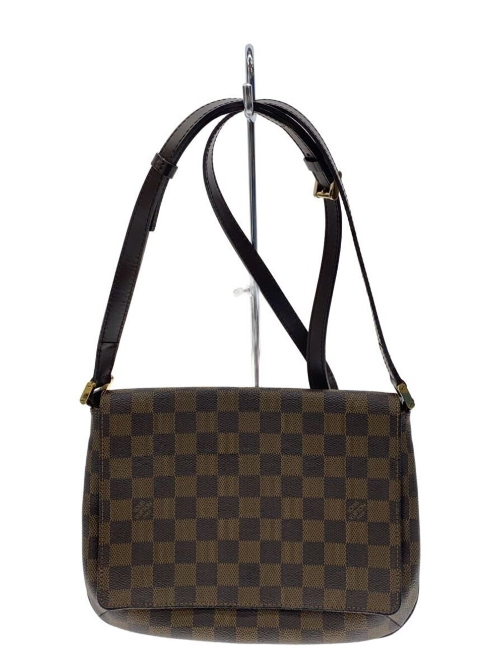 LOUIS VUITTON Musette Tango Damier Ebene Brown Long Shoulder Bag Brown